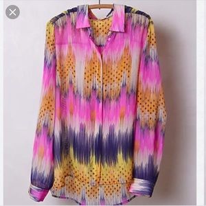 Anthropologie leifsdottir silk Sani button up sz 6